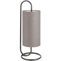 Tischlampe Schwarz Grau aus Stoff Metall 50 cm E27 Modern von Endon