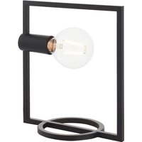 Tischlampe Schwarz H: 29,5 cm eckig klein Metall Modern E27 von Endon