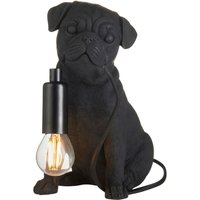 Tischlampe Schwarz dekorativ Hund Welpe E14 Polyresin Metall von Endon