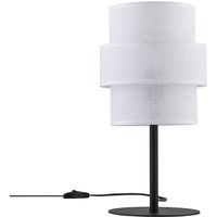 Tischlampe Stoff Metall 38 cm hoch Schwarz Weiß E27 von TK Lighting