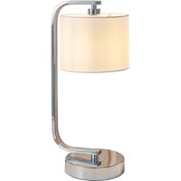 Tischlampe Stoff Metall E14 Touch Dimmer 41,5 cm Chrom Weiß von Endon