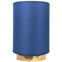 Tischlampe Stoffschirm H: 24 cm Blau Messing massiv E27 von Ghidini Giovanni Battista