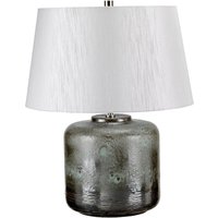 Tischlampe Stoffschirm Porzellan in Silber Klassisch von ELSTEAD