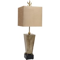 Tischlampe TILO Blattgold Braun Beton 79cm Lampe von ELSTEAD