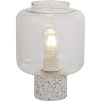 Tischlampe Weiß 28 cm klein Glas Beton Terrazzo E27 von Searchlight