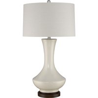 Tischlampe Weiß Retro Metall Stoff 80 cm hoch E27 von ELSTEAD