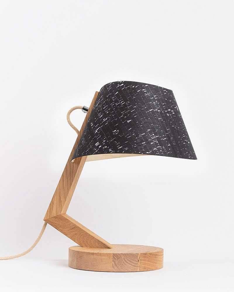 Tischlampe aus Eiche Holz konisch 1411 ALMUT - Kork