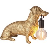 Tischlampe dekorativ Dackel Polyresin Metall E27 Kabelschalter von Endon
