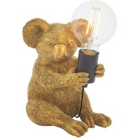 Tischlampe klein H: 23 cm in Gold antik Koala aus Polyresin von Endon