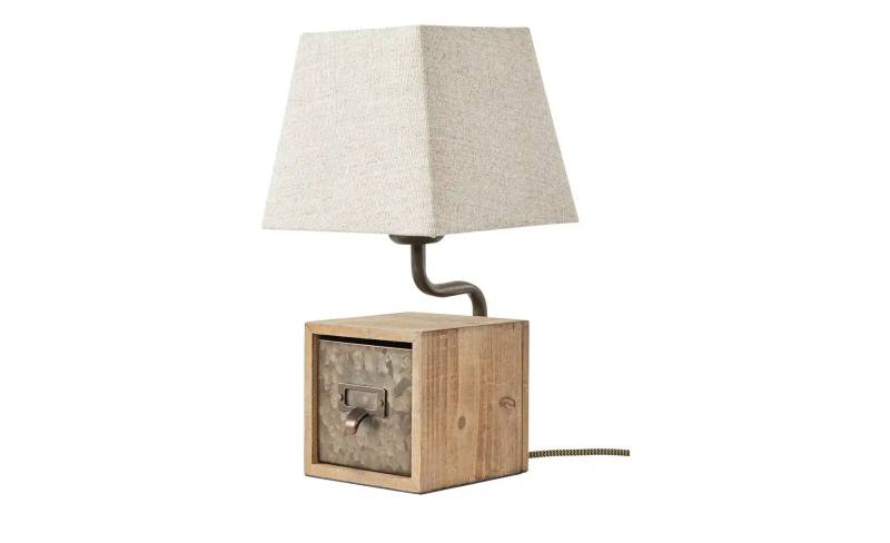 Tischleuchte  1-flammig  `Box´   ¦ holzfarben ¦ Maße (cm): B: 17 H: 36 Lampen & Leuchten > Innenleuchten > Tischlampen - Möbel Kraft