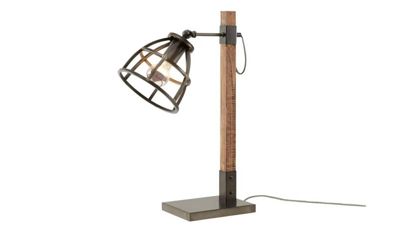 Tischleuchte  1-flammig  Holz / Metall schwarz   ¦ schwarz ¦ Maße (cm): H: 54  Ø: 17 Lampen & Leuchten > Tischlampen - Höffner
