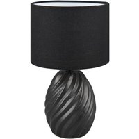 Tischleuchte 1xE14 ⌀18cm Keramik / Stoff Schwarz Matt
