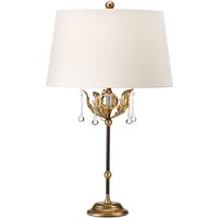 Tischleuchte 72 cm E27 in Bronze Elfenbein Stoff Metall von ELSTEAD