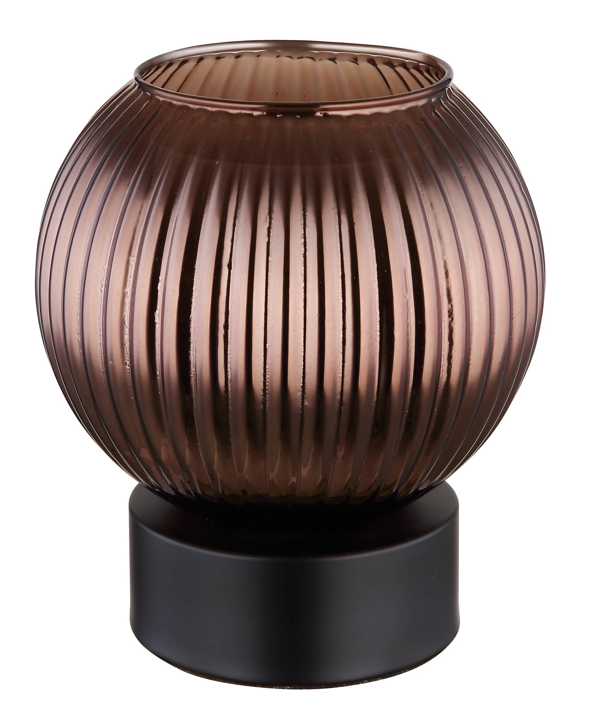 Tischleuchte  Durchm: ca.15 cm in Metall schwarz matt/Glas orang