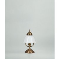 Tischleuchte Floral Echt-Messing Glas Blüte E27 27 cm von Berliner Messingleuchten