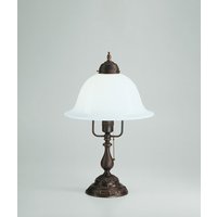 Tischleuchte Glas Messing Zugschalter E27 45 cm Antik von Berliner Messingleuchten