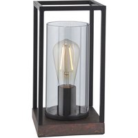 Tischleuchte Glas Metall 29 cm in Schwarz Rauchgrau Bronze von Endon