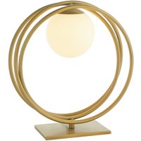 Tischleuchte Glas Metall 31 cm hoch in Gold Weiß von Endon