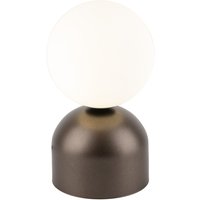 Tischleuchte Glas Metall H: 21 cm Braun Weiß G9 Kugelschirm von TK Lighting