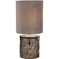 Tischleuchte Glas Stoff 28 cm klein Grau E27 Modern von Searchlight
