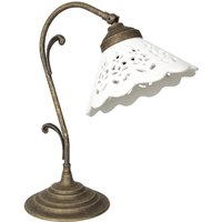 Tischleuchte Keramik Messing H: 36 cm schwenkbar E14 Rustikal von Ghidini Giovanni Battista