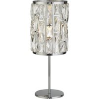 Tischleuchte Kristall Metall 47 cm D: 19,5 cm Chrom Klar von Searchlight