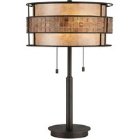 Tischleuchte LARA Glas Metall Fleisen 64cm Lampe von ELSTEAD