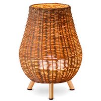 Tischleuchte LED kabellos Rattan Akku IP54 H: 32,5 cm dimmbar von Newgarden