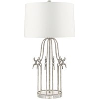 Tischleuchte LUICA in Silber Ø41cm H:79cm Lampe von ELSTEAD