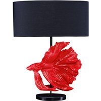 Tischleuchte Marmor Stoff Rot Schwarz 64 cm gemütlich von Invicta Interior