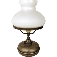 Tischleuchte Messing Glas 36,5 cm in Bronze Antik Weiß E14 von Ghidini Giovanni Battista