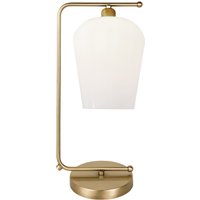 Tischleuchte Messing Glas 46 cm E27 in Bronze hell Weiß von Ghidini Giovanni Battista