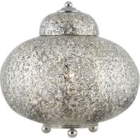 Tischleuchte Metall E27 H: 29 cm Nickel glänzend von Searchlight