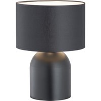 Tischleuchte Metall Stoff 35 cm Schwarz Weiß E27 CLARA von Emibig