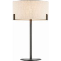 Tischleuchte Metall Stoff 59 cm in Bronze Weiß Modern von Endon