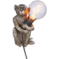 Tischleuchte Design Figur Monkey Silberfarben