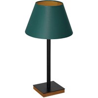 Tischleuchte Schwarz Petrol Gold Stoff Holz 56 cm E27 Tischleuchte Schwarz Petrol Gold Stoff Holz 56 cm E27 von Luminex