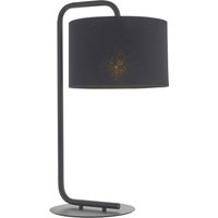 Tischleuchte Schwarz Stoff Metall 50 cm Modern E27 von Endon