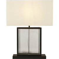 Tischleuchte Schwarz Weiß Samt Glas Metall 53 cm E27 von Searchlight