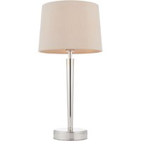 Tischleuchte Stoff Metall 51,5 cm in Nickel Beige E14 FELIX von Endon