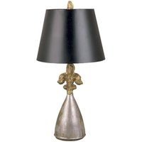 Tischleuchte Stoffschirm in Schwarz Silber Gold 61 cm von ELSTEAD