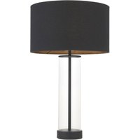 Tischleuchte Touch Dimmer 57cm Schwarz E27 Glas Stoff Metall von Endon