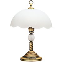 Tischleuchte in Messing Weiß 47cm Nachttisch Lampe von Zaklad Wielobranzowy Export-Import-Jupiter