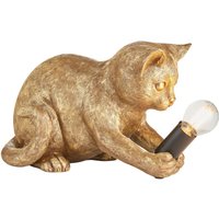 Tischleuchte klein Katze Polyresin Metall in Gold antik E27 Tischleuchte klein Katze Polyresin Metall in Gold antik E27 von Endon