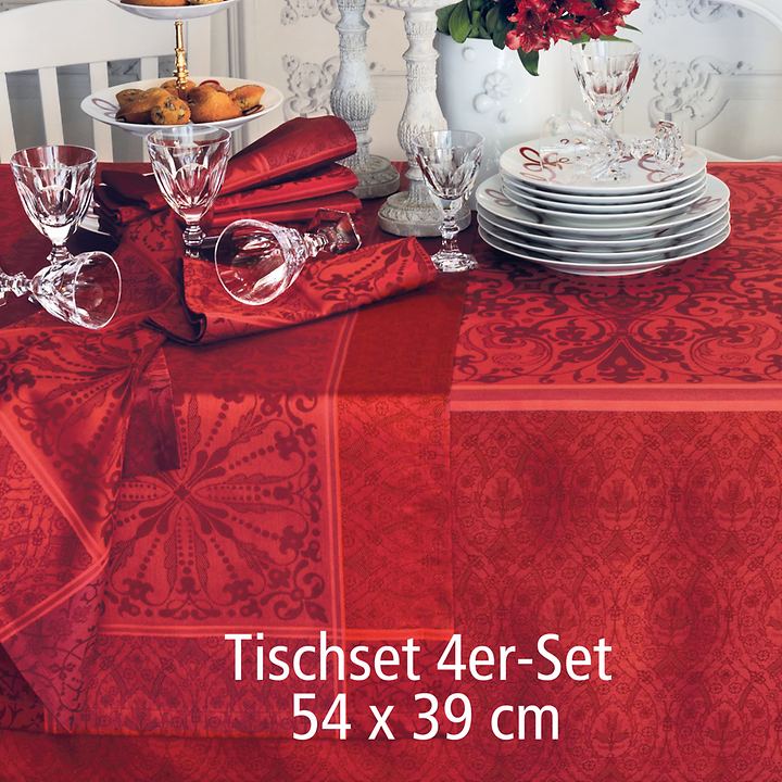 Tischset 4er-Set 'Cassandre' rot 54x39 von Garnier_Thiebaut