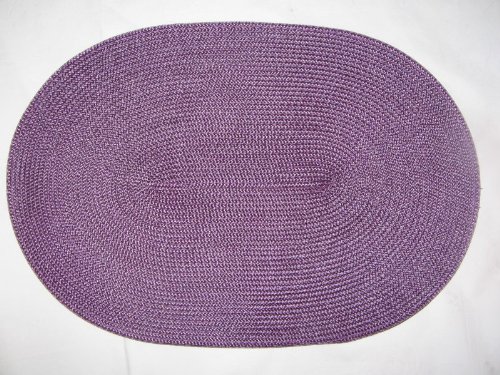 Tischset Platzmatte aubergine lila Oval geflochten von Raumtraum-Dekoshop