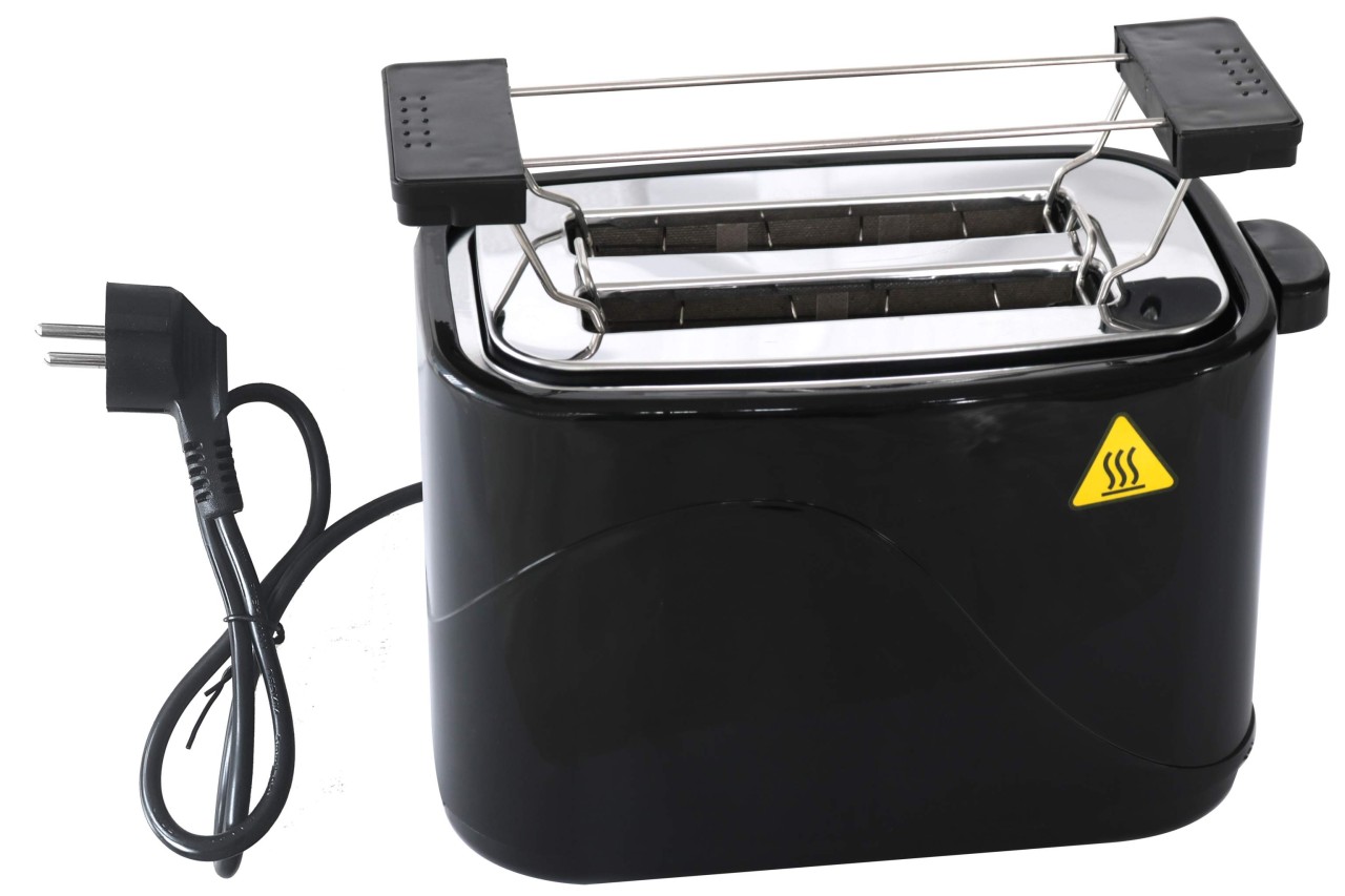 Toaster 700 Watt schwarz mit Aufsatz Scheibentoaster Toast