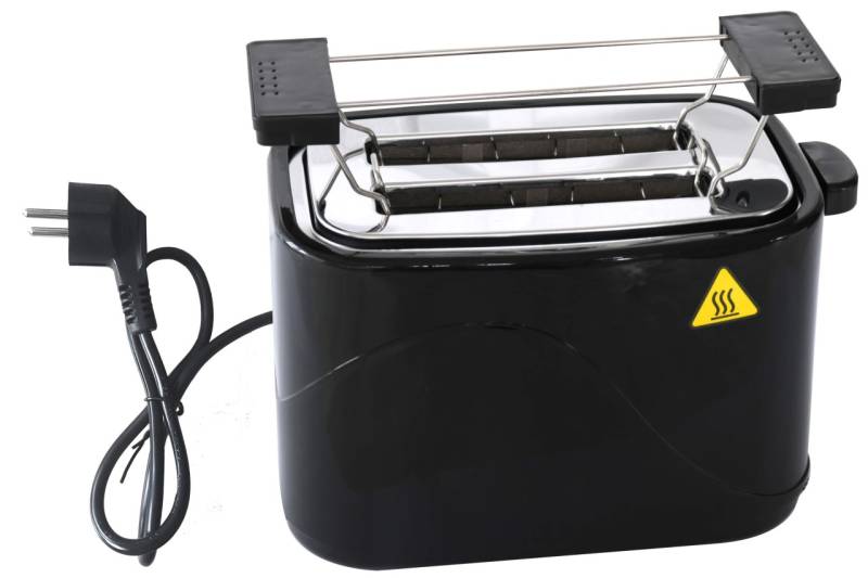 Toaster 700 Watt schwarz mit Aufsatz Scheibentoaster Toast