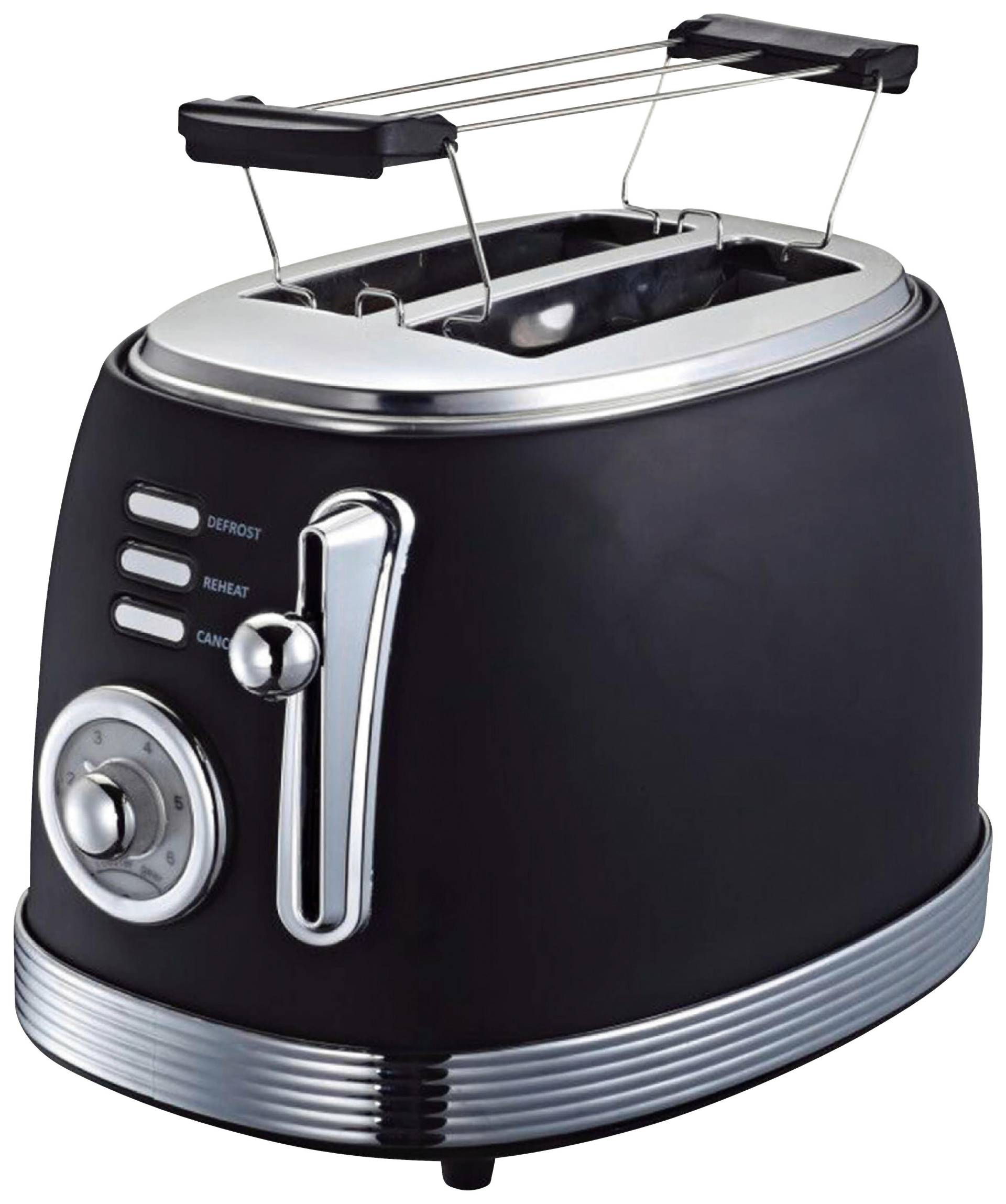 Toaster Retro aus Edelstahl in Schwarz