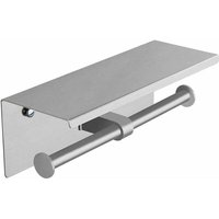 Toilettenpapierhalter mit Ablage aus gebürstetem Nickel, Doppelkopf-Toilettenpapierrollenhalter aus Edelstahl, selbstklebend, ohne Bohren, Toilettenpapierhalter mit Ablage aus gebürstetem Nickel, Doppelkopf-Toilettenpapierrollenhalter aus Edelstahl, selbstklebend, ohne Bohren,